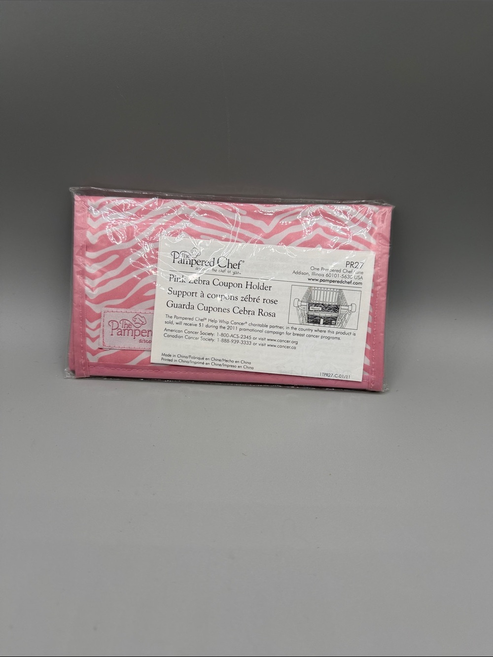 Pampered Chef Pink Zebra Coupon Organizer Discontinued NIP